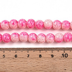 Transparent Baking Paint Glass Beads Strands&nbsp;DGLA-N009-8mm-01