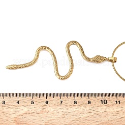 304 Stainless Steel Snake Pendant Round Snake Chain Necklaces for Women&nbsp;NJEW-K307-01G