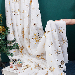 Soft Velvet Fabric with Snowflake Pattern Paillette&nbsp;DIY-WH0308-331