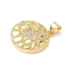 Brass Micro Pave Clear Cubic Zirconia Pendants&nbsp;KK-L253-08G