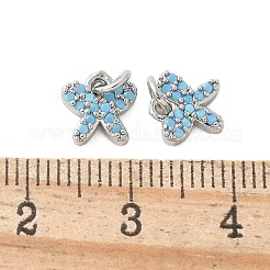 Brass Micro Pave Cubic Zirconia Charms&nbsp;KK-U056-42P