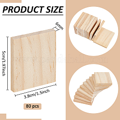 Unfinished Pine Wood Rectangle Shape Slices&nbsp;WOOD-WH0002-63A