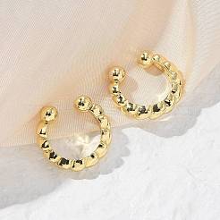Rack Plating Brass Twist Rope Shape Cuff Earrings&nbsp;EJEW-G288-08G