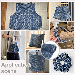 Flower Pattern Polycotton Fabrics&nbsp;DIY-WH0128-16