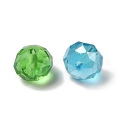 Electroplate Faceted Rondelle AB Color Plated Transparent Glass Beads&nbsp;GLAA-R152-10mm-M2