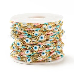 Glass Evil Eye Link Chain&nbsp;CHC-E024-12G