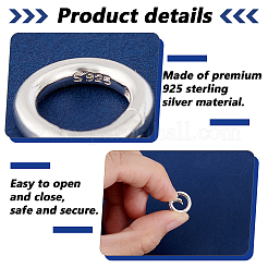 2Pcs 925 Sterling Silver Spring Gate Rings&nbsp;FIND-GA0007-94A