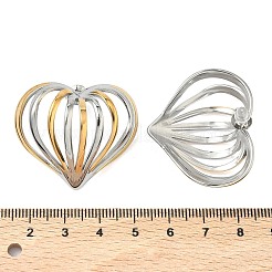 304 Stainless Steel Two Tone Stud Earrings&nbsp;LS-EJEW-P335-01A