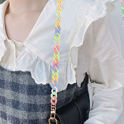 2Pcs 2 Style Opaque Jelly Style Acrylic Curb Chain Bag Straps&nbsp;DIY-WR0002-49