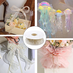 Polyester with Plastic Pearl Bead Wrinkle Ribbon&nbsp;OCOR-WH20003-63C