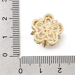 Flower Brass Micro Pave Clear Cubic Zirconia Beads&nbsp;KK-Z156-14G-03