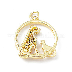 Brass Micro Pave Cubic Zirconia Pendants&nbsp;KK-P224-08G