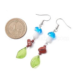 3 Pairs Lampwork Mushroom Dangle Earrings&nbsp;EJEW-JE06714