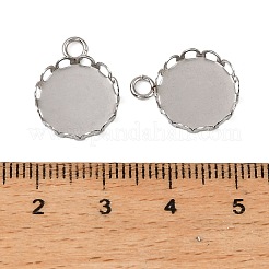 304 Stainless Steel Pendant Cabochon Settings&nbsp;STAS-NH0003-02P-03