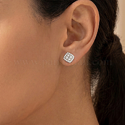 925 Sterling Silver Pave Moissanite Stud Earrings for Women&nbsp;NV5632