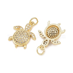 Brass Micro Pave Cubic Zirconia Pendants&nbsp;KK-H093-17A-G