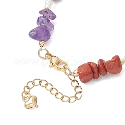Natural & Synthetic Mixed Gemstone Chips Beaded Bracelets for Women&nbsp;BJEW-JB13219-02