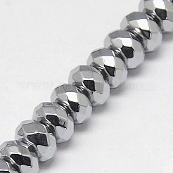 Electroplate Non-magnetic Synthetic Hematite Beads Strands&nbsp;G-J161-6x4mm-02
