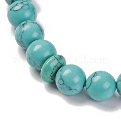 Synthetic Turquoise Beads Stretch Bracelets&nbsp;BJEW-A025-01F