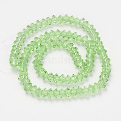 Faceted Bicone Transparent Glass Bead Strands&nbsp;GLAA-J082-A10