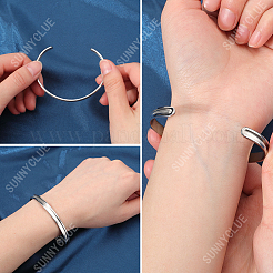 3Pcs 3 Style 304 & 201 Stainless Steel Grooved Bangle Making&nbsp;BJEW-SC0001-16