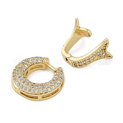 Brass Micro Pave Clear Cubic Zirconia Fishtail Fold Over Clasps&nbsp;FIND-U017-12G