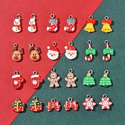 24Pcs 12 Styles Christmas Theme Opaque Resin Pendants&nbsp;RESI-FS0001-86B