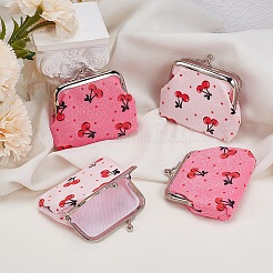 4Pcs 2 Colors Glitter Powder Cloth with Alloy Kiss Lock Wallets&nbsp;ABAG-CN0001-73