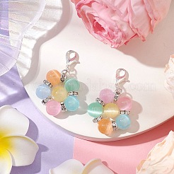 Flower Natural & Dyed Selenite Beads Pendant Decorations&nbsp;HJEW-TA00242