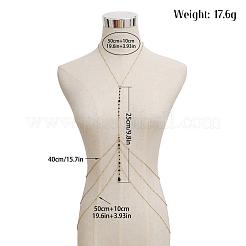 Iron & Black Glass Layered Body Chains for Women&nbsp;WGFBD6B-01