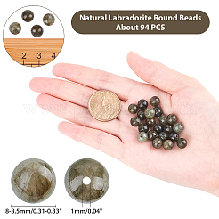 Natural Labradorite Round Beads Strands&nbsp;G-AR0002-48