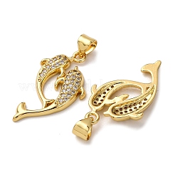 Brass Micro Pave Cubic Zirconia Pendants&nbsp;KK-A271-07C-G