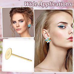 200Pcs 304 Stainless Steel Stud Earrings Findings&nbsp;STAS-ME0001-48