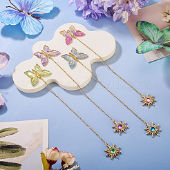 4Pcs Butterfly Sun Acrylic & Alloy Resin Charm Bookmark&nbsp;AJEW-TA00044