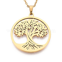 304 Stainless Steel Pendant Necklaces&nbsp;NJEW-T018-58G