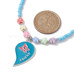 Alloy Enamel Split Pendant Necklaces&nbsp;NJEW-JN04719