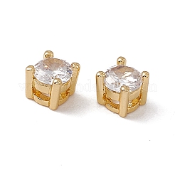 Rack Plating Brass Cubic Zirconia Beads&nbsp;KK-C007-44G