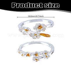 2Pcs 2 Styles Alloy Finger Rings for Women&nbsp;RJEW-LP0003-58
