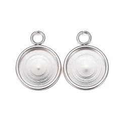 201 Stainless Steel Pendant Cabochon Settings&nbsp;STAS-I137-02C-S
