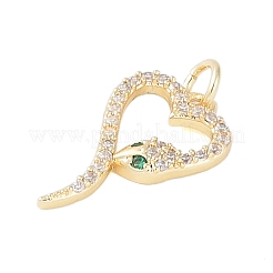 Rack Plating Brass Clear Cubic Zirconia Pendants&nbsp;KK-Z060-02G-02