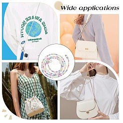 Rainbow Macaron Color Resin Round & Rose Beaded Mobile Phone Straps&nbsp;DIY-WH0401-73