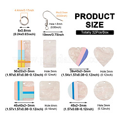 DIY Two Tone 3D Printed Drop Earring Making Kit&nbsp;DIY-FW0001-18