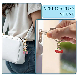 Alloy Polymer Clay Cherry Pendant Decorations&nbsp;HJEW-YW00142-01