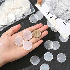 100Pcs Natural Capiz Shell Disc Connector Charms&nbsp;BSHE-SC0001-33