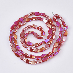 Electroplate Opaque Solid Color Glass Beads Strands&nbsp;EGLA-T020-02