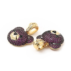Brass Micro Pave Cubic Zirconia Pendants&nbsp;KK-H441-01A-G