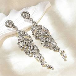 Zinc Alloy Rhinestone Tassel Stud Earring for Women&nbsp;EJEW-S251-01P