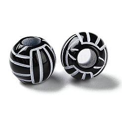 Spray Printed Opaque Acrylic European Beads&nbsp;SACR-P031-06B-01