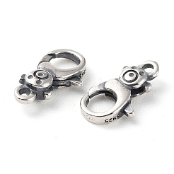 925 Thailand Sterling Silver Lobster Claw Clasp Rhinestone Settings&nbsp;STER-D003-05A-AS