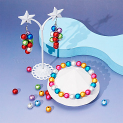 90Pcs 9 Colors Matte Spray Painted Acrylic Beads&nbsp;OACR-TA0001-79